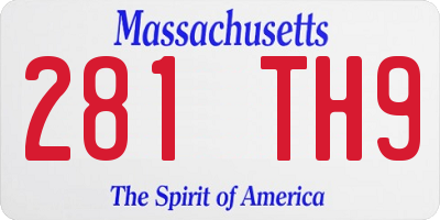 MA license plate 281TH9