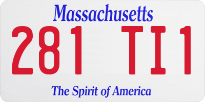 MA license plate 281TI1