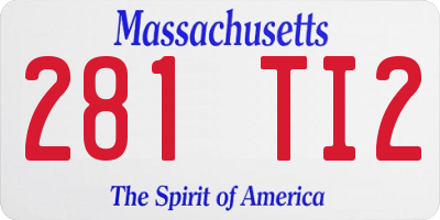 MA license plate 281TI2