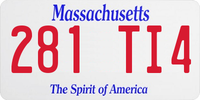 MA license plate 281TI4