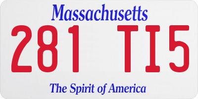MA license plate 281TI5