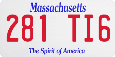 MA license plate 281TI6
