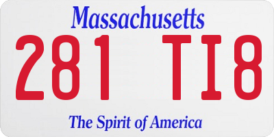 MA license plate 281TI8
