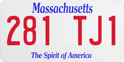 MA license plate 281TJ1