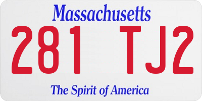 MA license plate 281TJ2