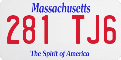 MA license plate 281TJ6
