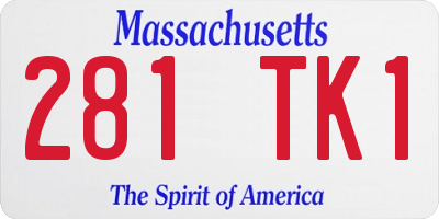 MA license plate 281TK1
