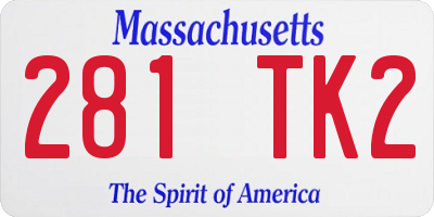 MA license plate 281TK2