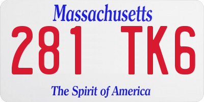 MA license plate 281TK6