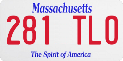 MA license plate 281TL0