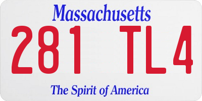MA license plate 281TL4