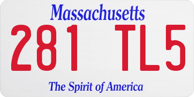 MA license plate 281TL5