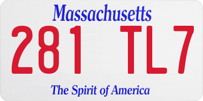 MA license plate 281TL7