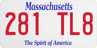 MA license plate 281TL8