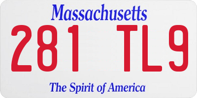 MA license plate 281TL9