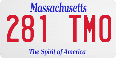 MA license plate 281TM0