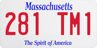 MA license plate 281TM1
