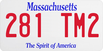 MA license plate 281TM2