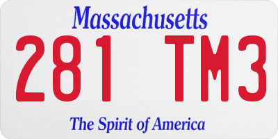 MA license plate 281TM3