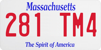 MA license plate 281TM4