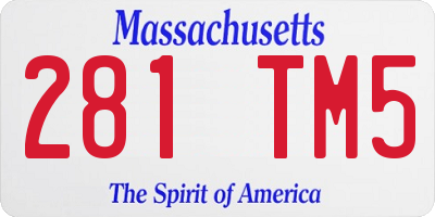 MA license plate 281TM5