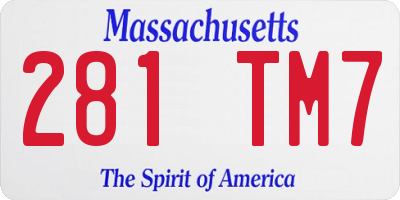 MA license plate 281TM7