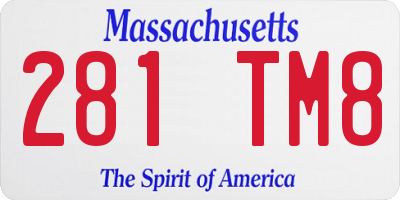 MA license plate 281TM8