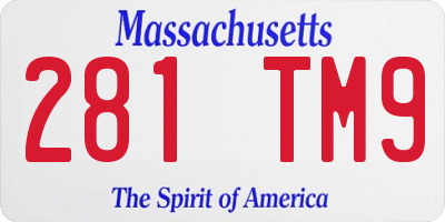 MA license plate 281TM9