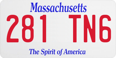 MA license plate 281TN6