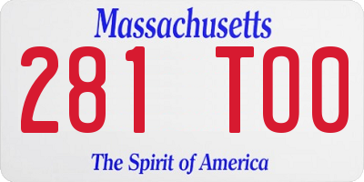 MA license plate 281TO0
