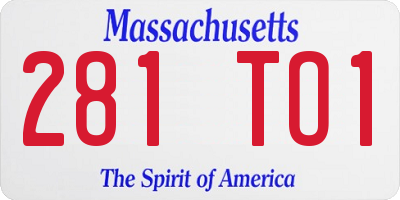 MA license plate 281TO1