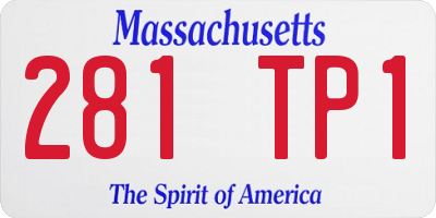 MA license plate 281TP1