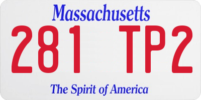 MA license plate 281TP2
