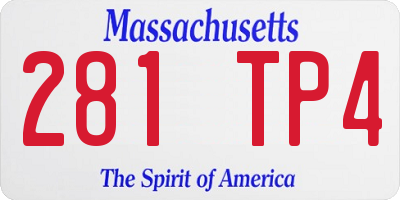 MA license plate 281TP4