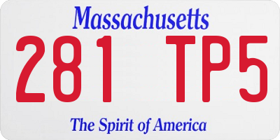 MA license plate 281TP5