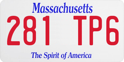 MA license plate 281TP6