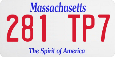 MA license plate 281TP7