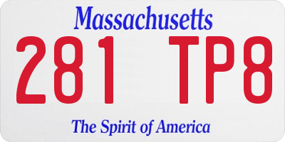 MA license plate 281TP8