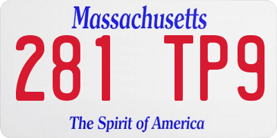 MA license plate 281TP9