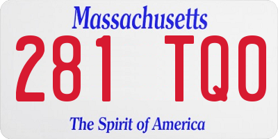 MA license plate 281TQ0