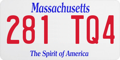 MA license plate 281TQ4