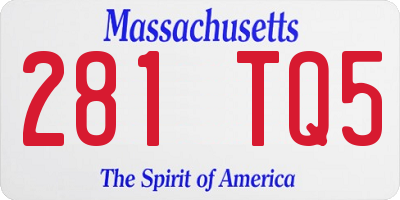 MA license plate 281TQ5