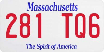 MA license plate 281TQ6