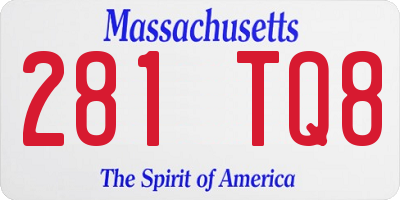 MA license plate 281TQ8
