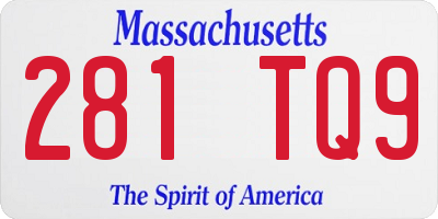 MA license plate 281TQ9