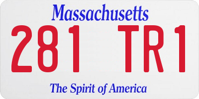 MA license plate 281TR1