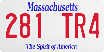 MA license plate 281TR4