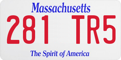 MA license plate 281TR5