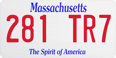 MA license plate 281TR7