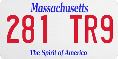 MA license plate 281TR9